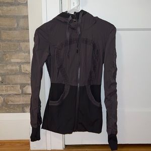 Grey Lululemon zipper jacket.